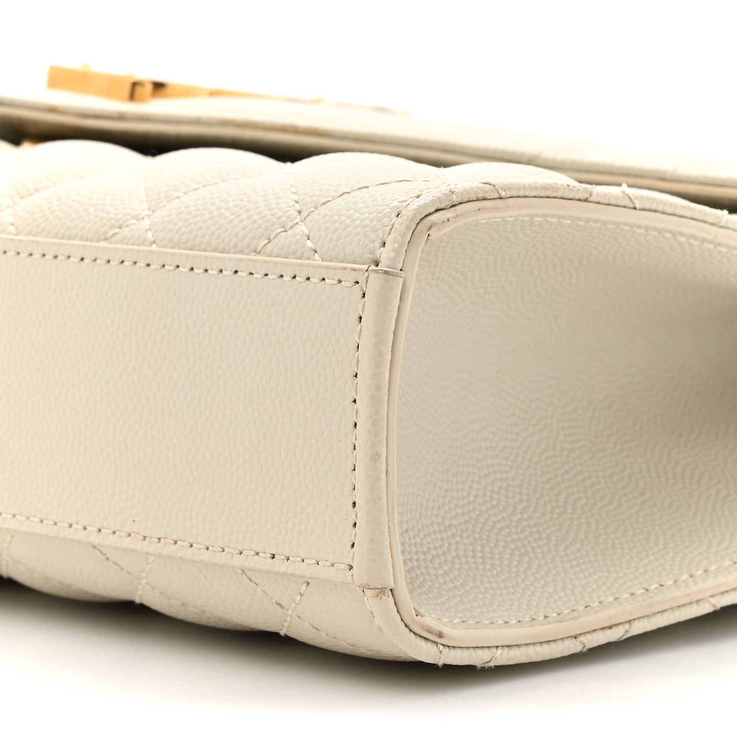 Grain De Poudre Medium Triquilt Monogram Satchel Crema Soft