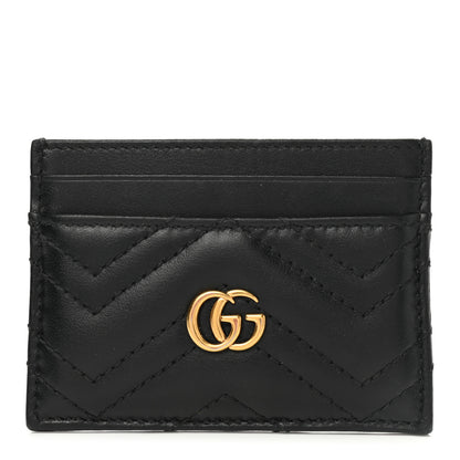 Gucci Calfskin Matelasse GG Marmont Card Holder Black 1 of 7