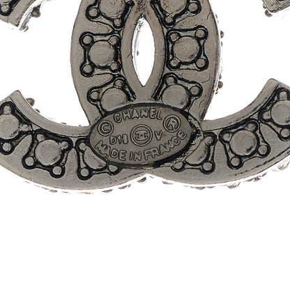 Chanel Pearl Crystal CC Earrings Ruthenium 3 of 5