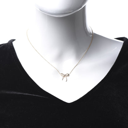 Tiffany 18K Rose Gold Mini Bow Pendant Necklace 2 of 6