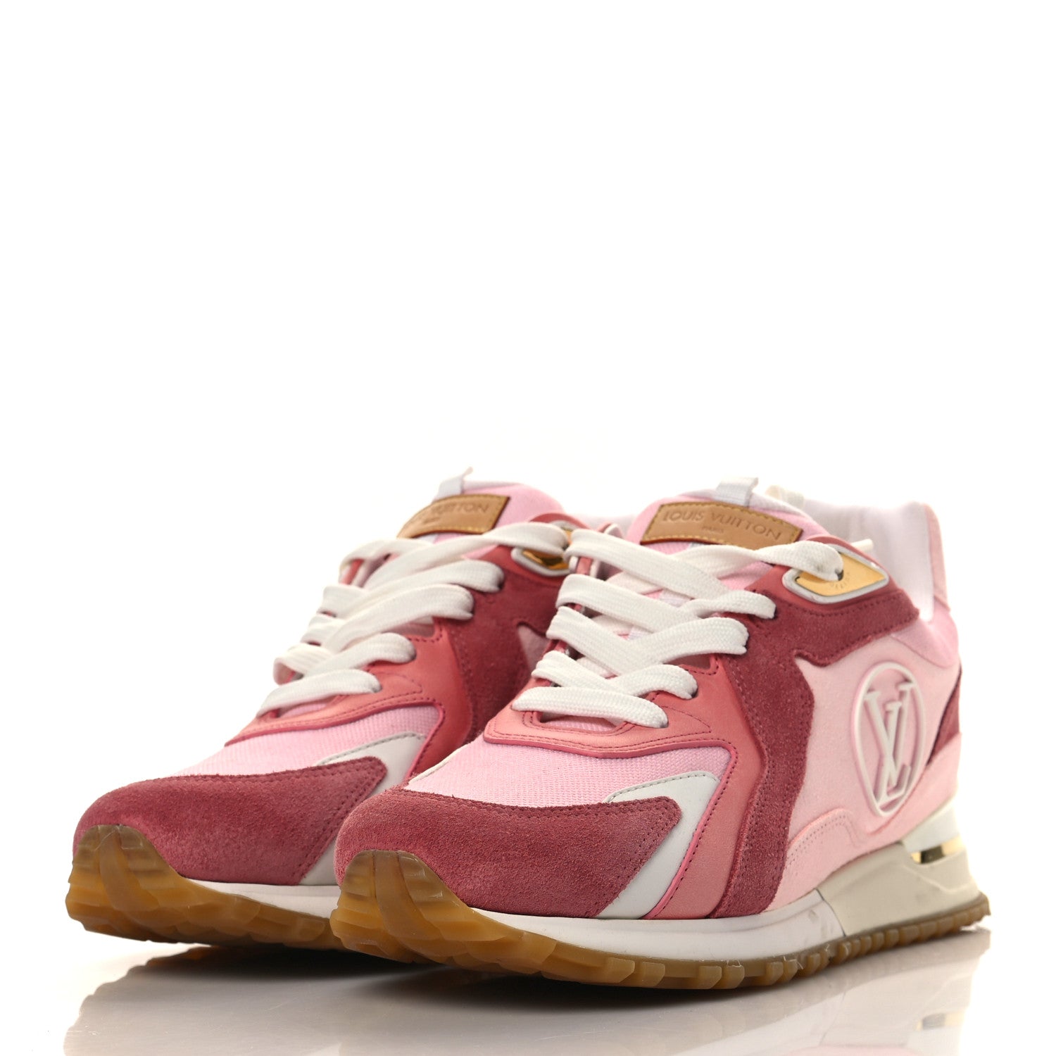 Louis Vuitton Suede Calfskin Run Away Sneakers 38.5 Pink 3 of 9