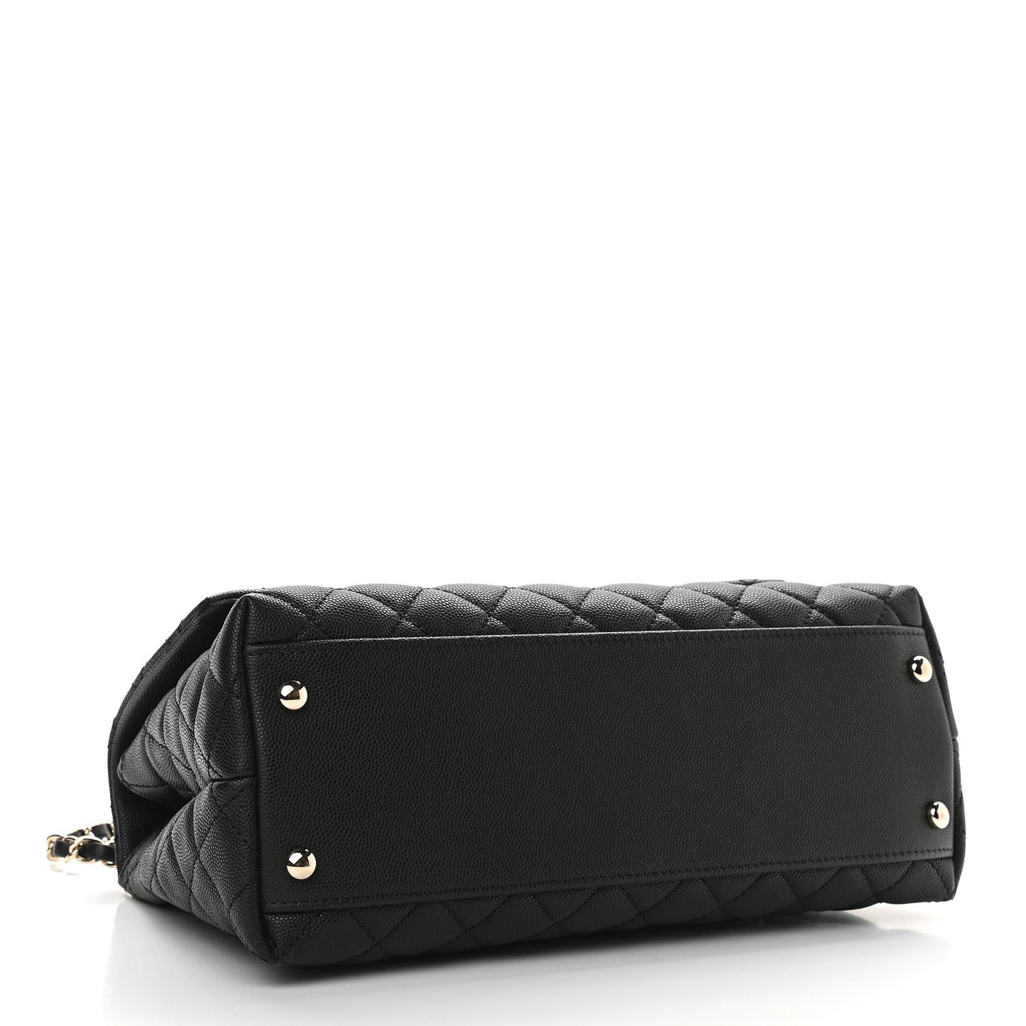 Caviar Quilted Small Coco Handle Flap Black