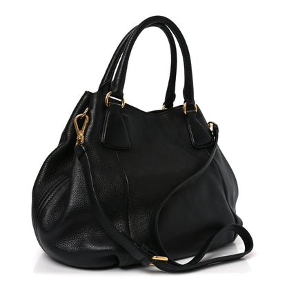 Prada Vitello Daino Shoulder Bag Black 3 of 9