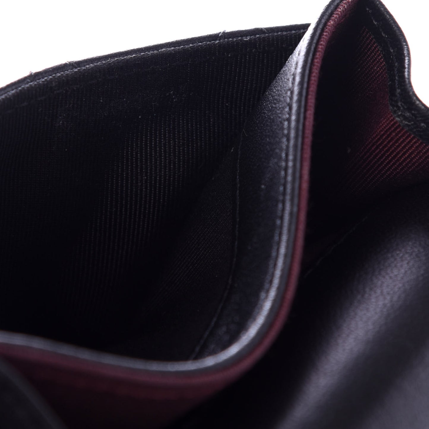 Lambskin Quilted Flap Card Holder Black