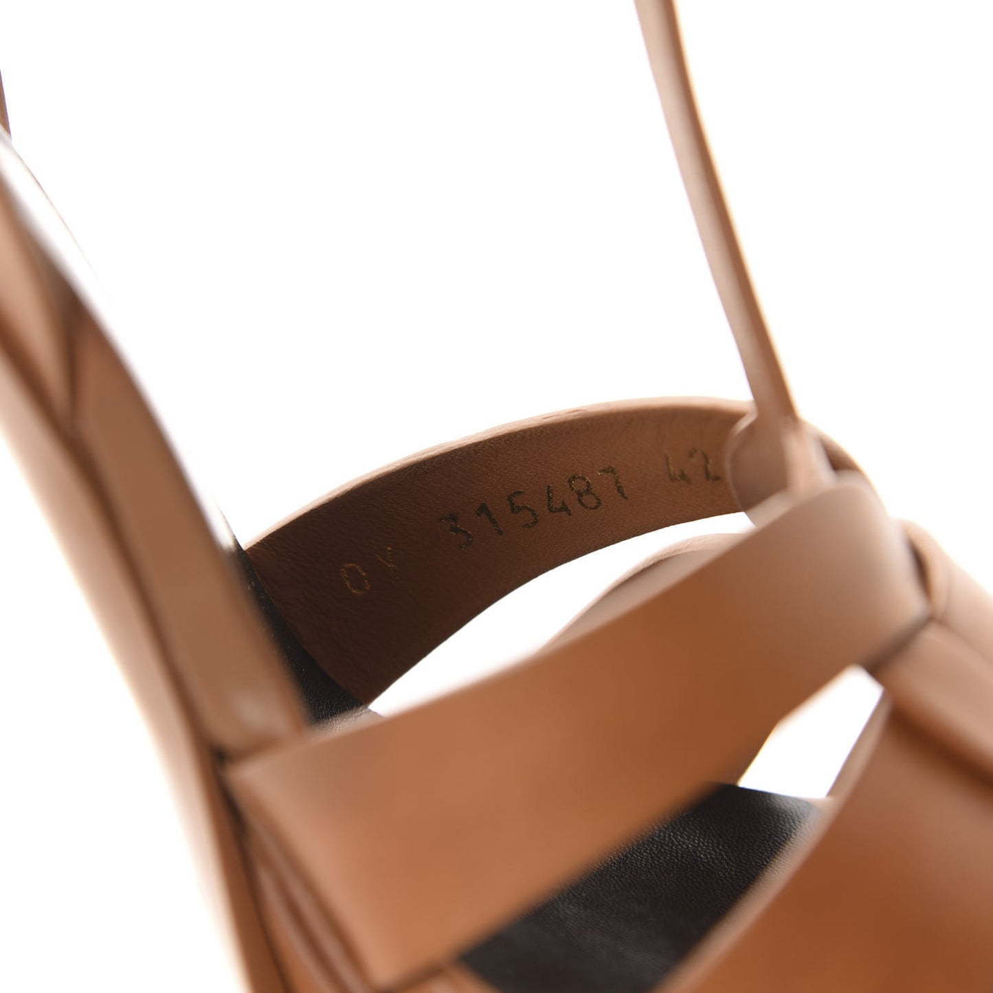 Calfskin Tribute 105 Platform Sandals 42 Caramel