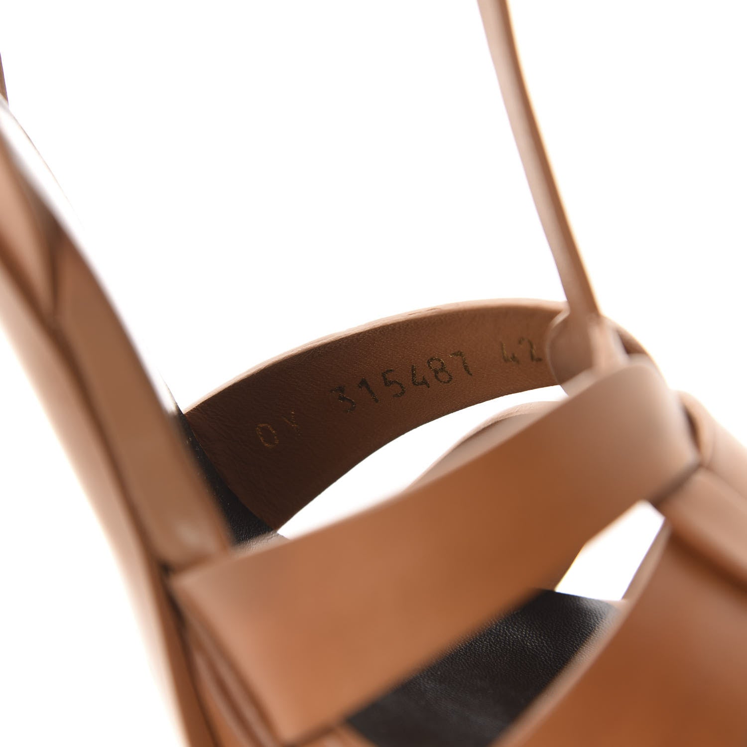 Saint Laurent Calfskin Tribute 105 Platform Sandals 42 Caramel 9 of 10
