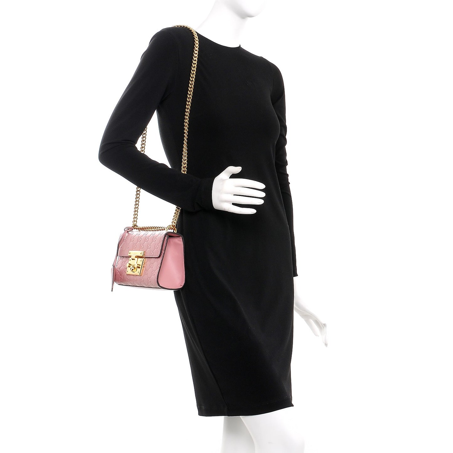 Guccissima Small Padlock Shoulder Bag Rose Baby Candy