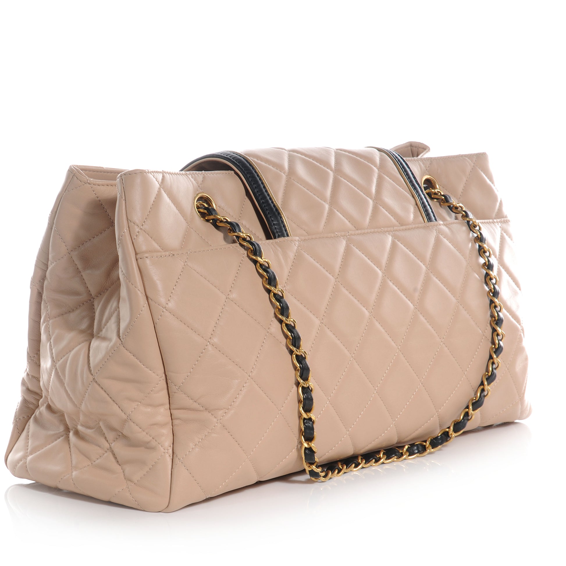 Chanel Lambskin Quilted East West Accordion Flap Beige 3 of 7