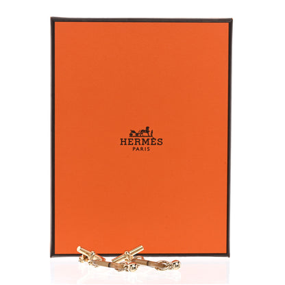 Hermes Lacquered Horn Permabrass Small Sur Mer Drop Earrings Gold 6 of 6