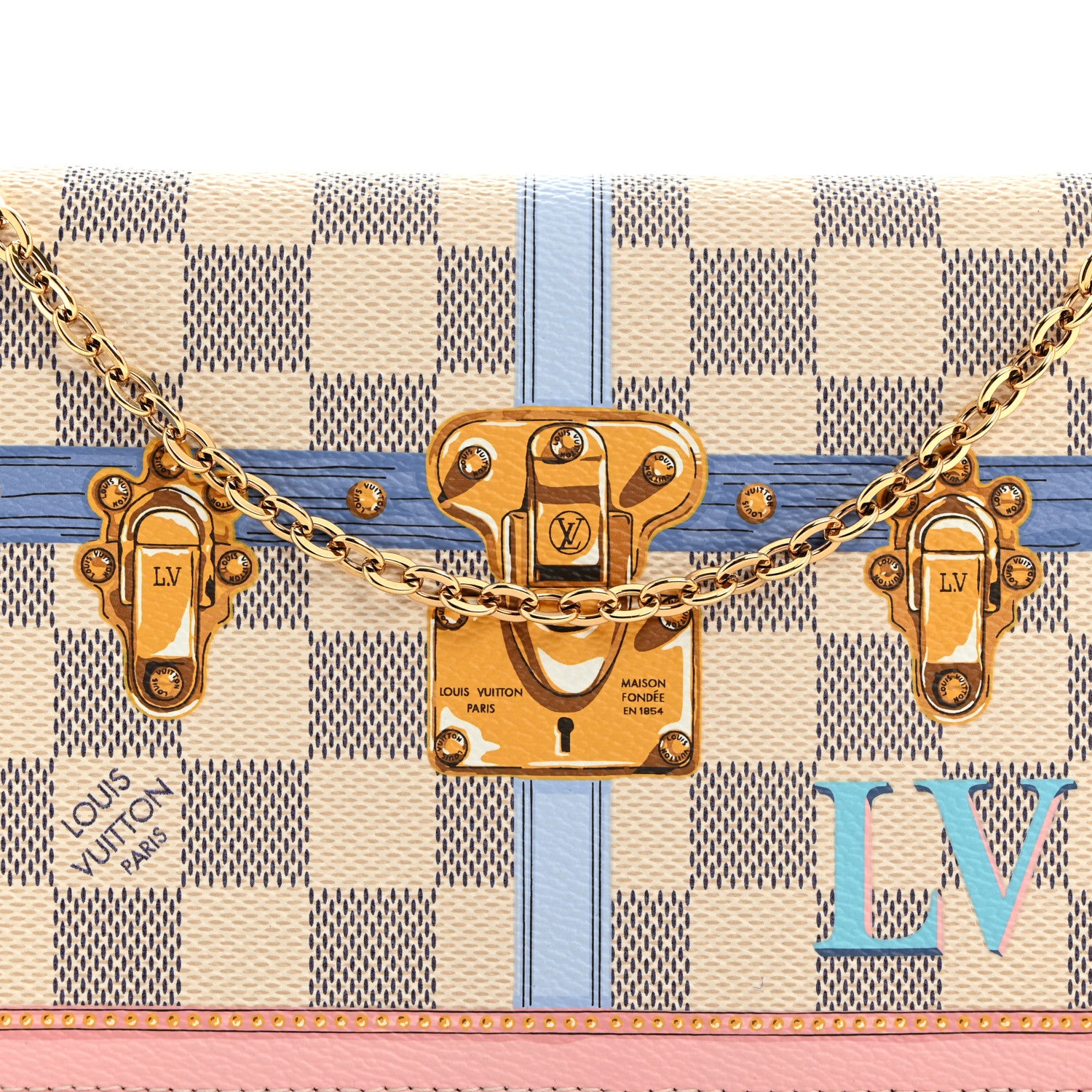 Louis Vuitton Damier Azur Summer Trunks Pochette Weekend 8 of 10