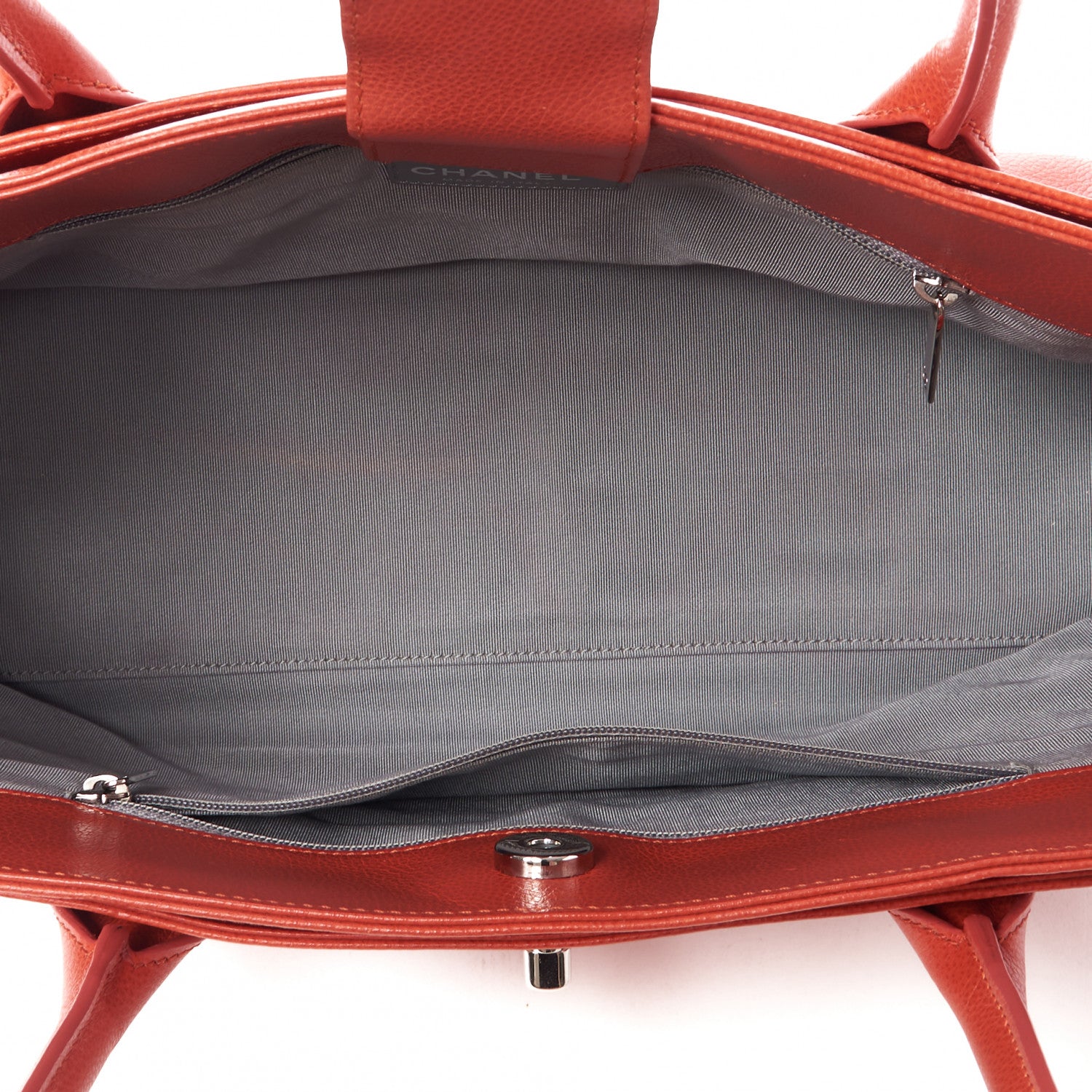 Chanel Calfskin Small Cerf Executive Shopper Tote Red 6 of 9