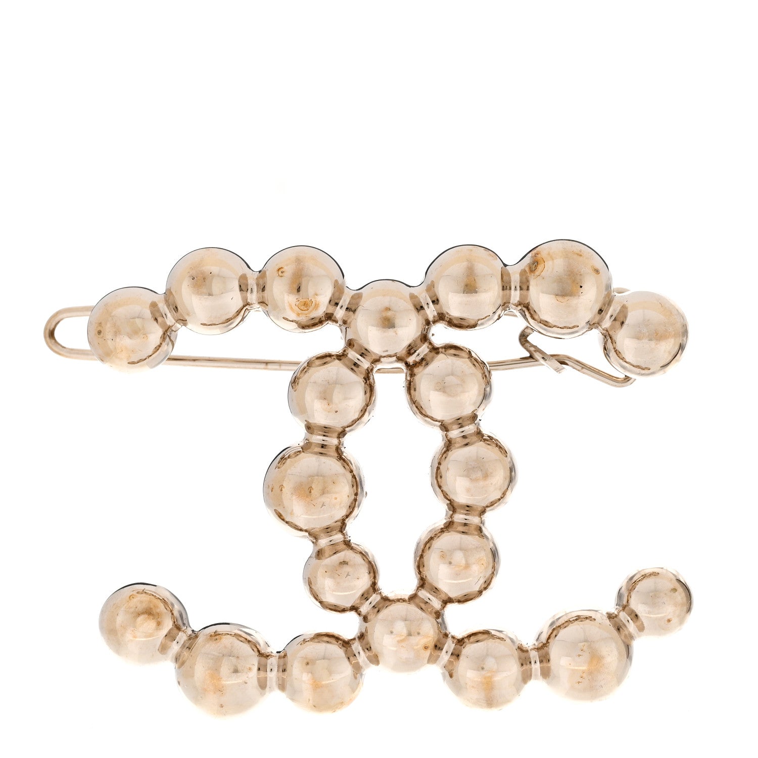 Chanel Metal Beaded CC Hair Clip Gold 1 of 3