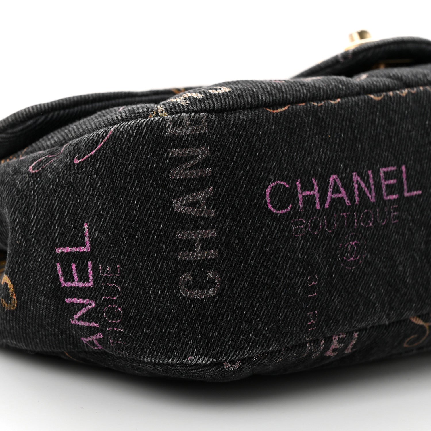 Chanel Denim Quilted Denim Mood Large Flap Black Multicolor 9 of 12