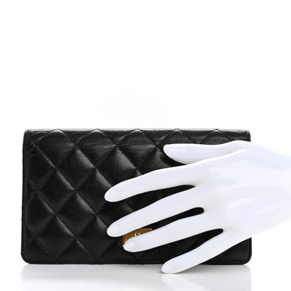 Chanel Aged Calfskin Quilted Reissue Yen Wallet Black 2 of 11