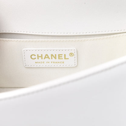 Chanel Lambskin Quilted Small Boy Flap White 6 of 10