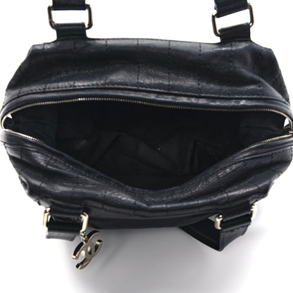 Chanel Goatskin Square Stitch Essential Bowler Black 4 of 10