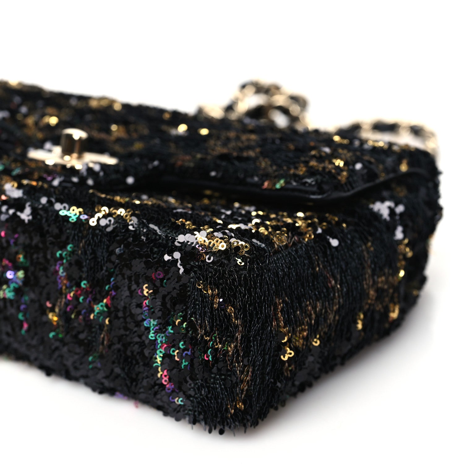 Chanel Sequin CC Small Single Flap Black Multicolor 10 of 10