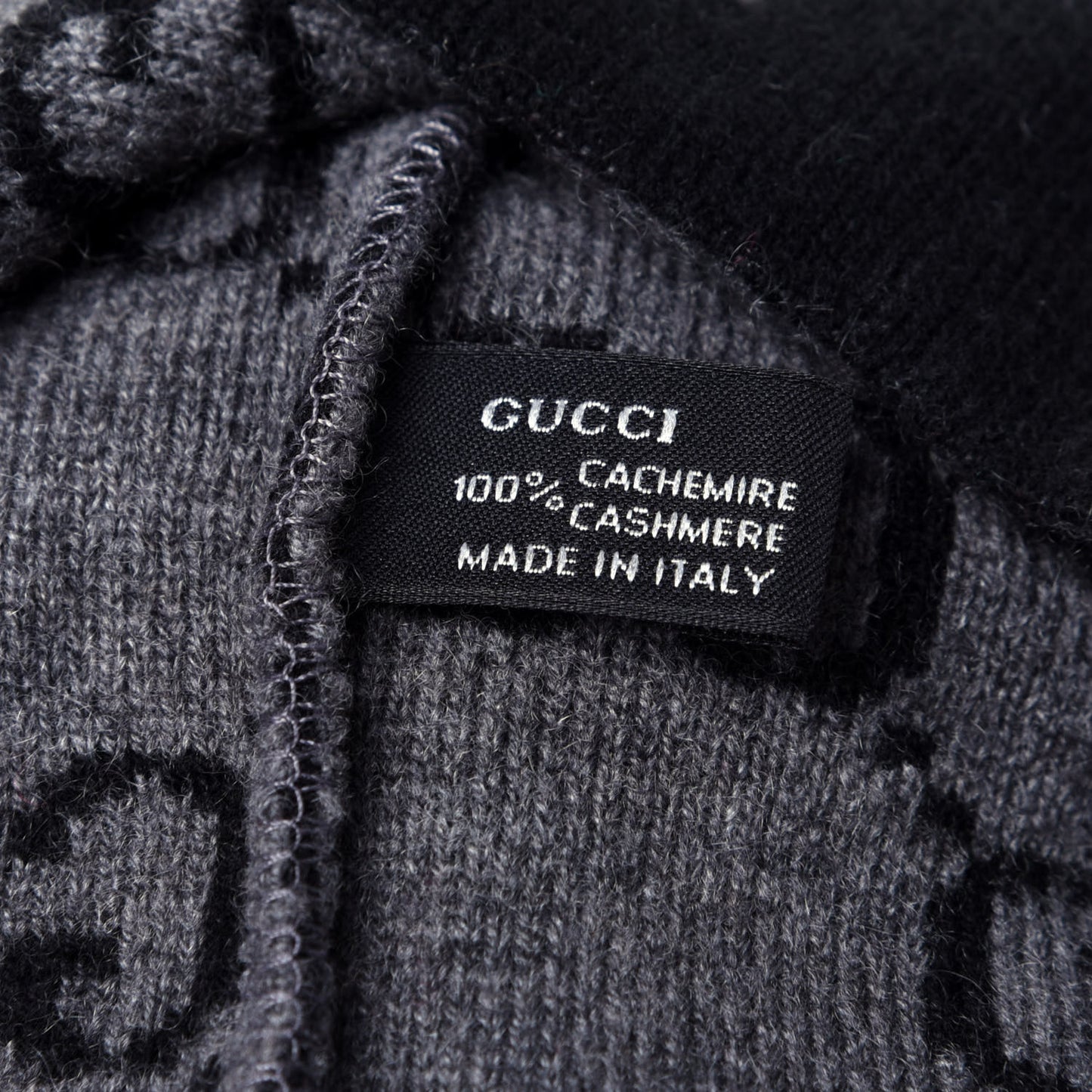 Cashmere GG Monogram Beanie Hat Black