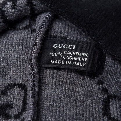 Gucci Cashmere GG Monogram Beanie Hat Black 3 of 3