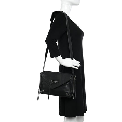 Balenciaga Calfskin Papier Sight Shoulder Bag Black 2 of 11