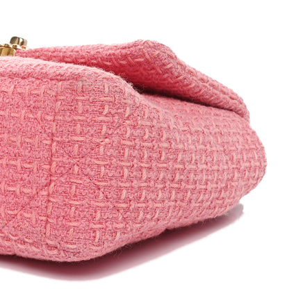 Chanel Metallic Tweed Quilted Medium Chanel 19 Flap Pink 10 of 12