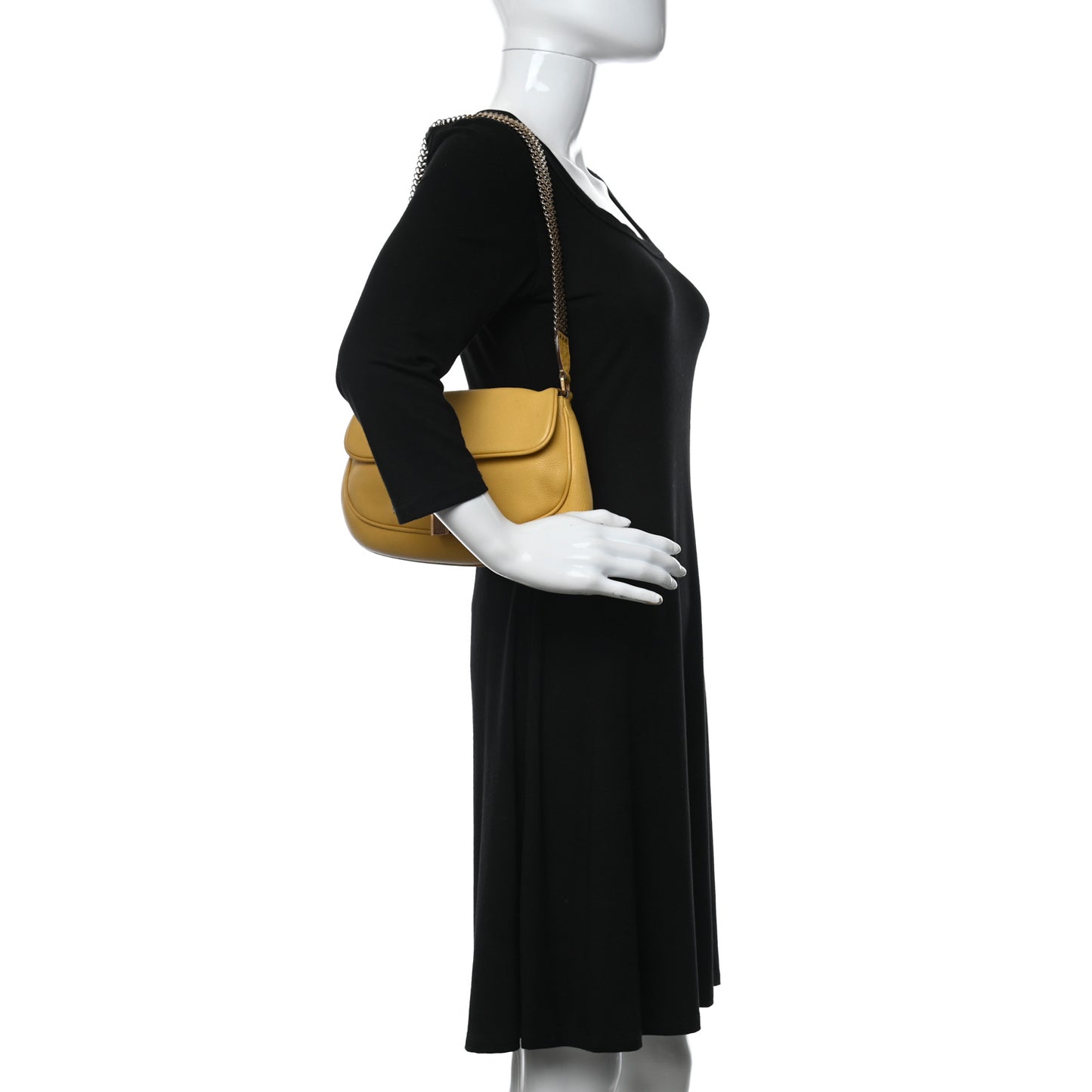 Vitello Daino Cleo Shoulder Bag Yellow