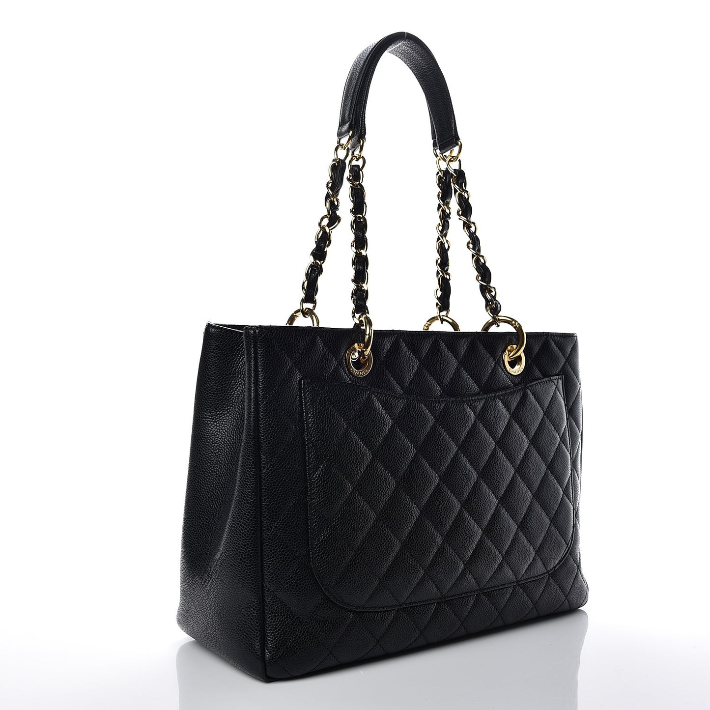 Caviar Quilted Grand Shopping Tote GST Black