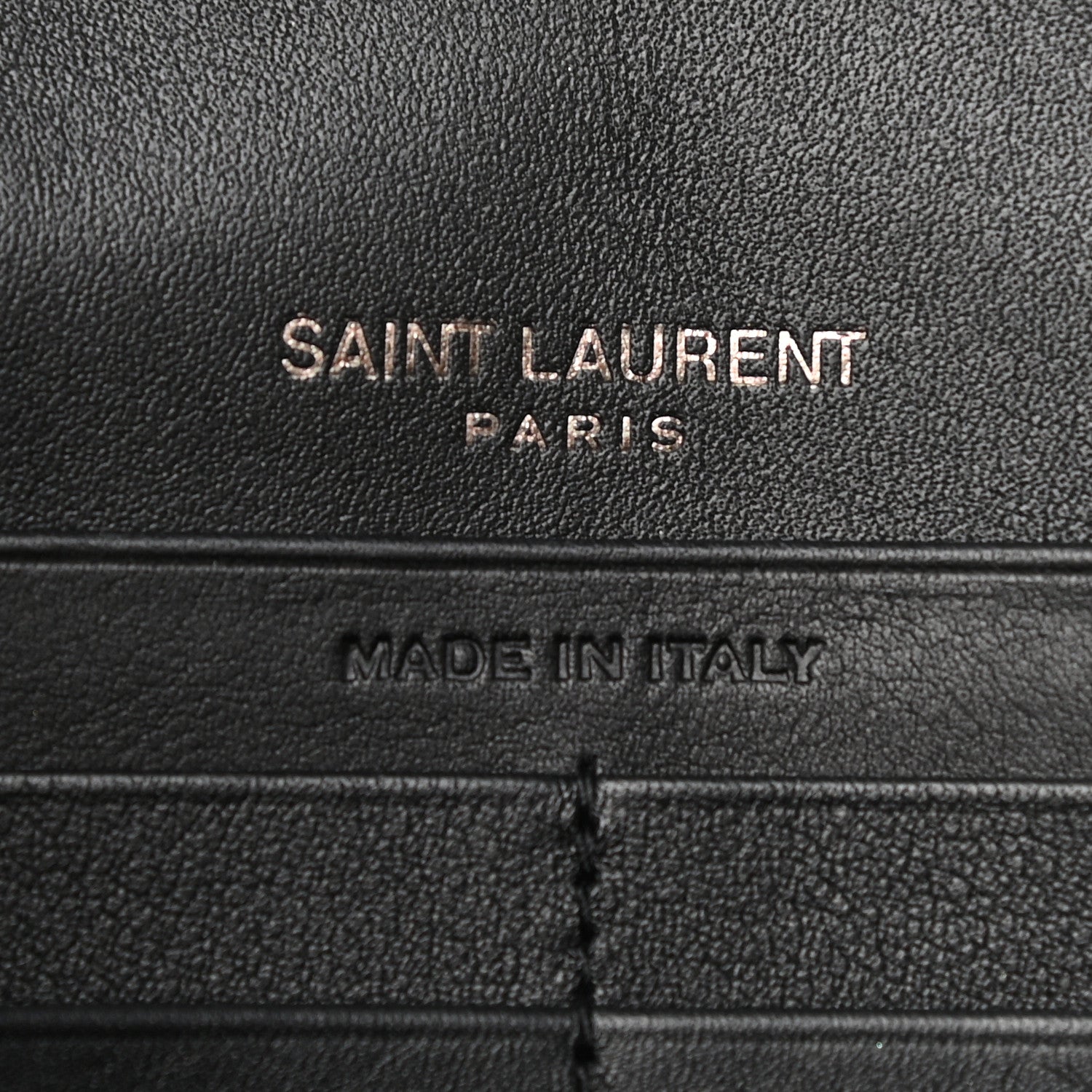 Saint Laurent Patent Matelasse Chevron Monogram Chain Wallet Black 6 of 8