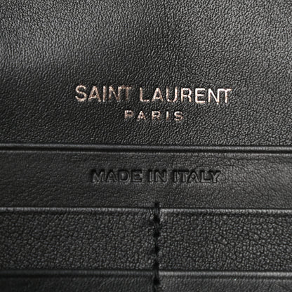 Saint Laurent Patent Matelasse Chevron Monogram Chain Wallet Black 6 of 8