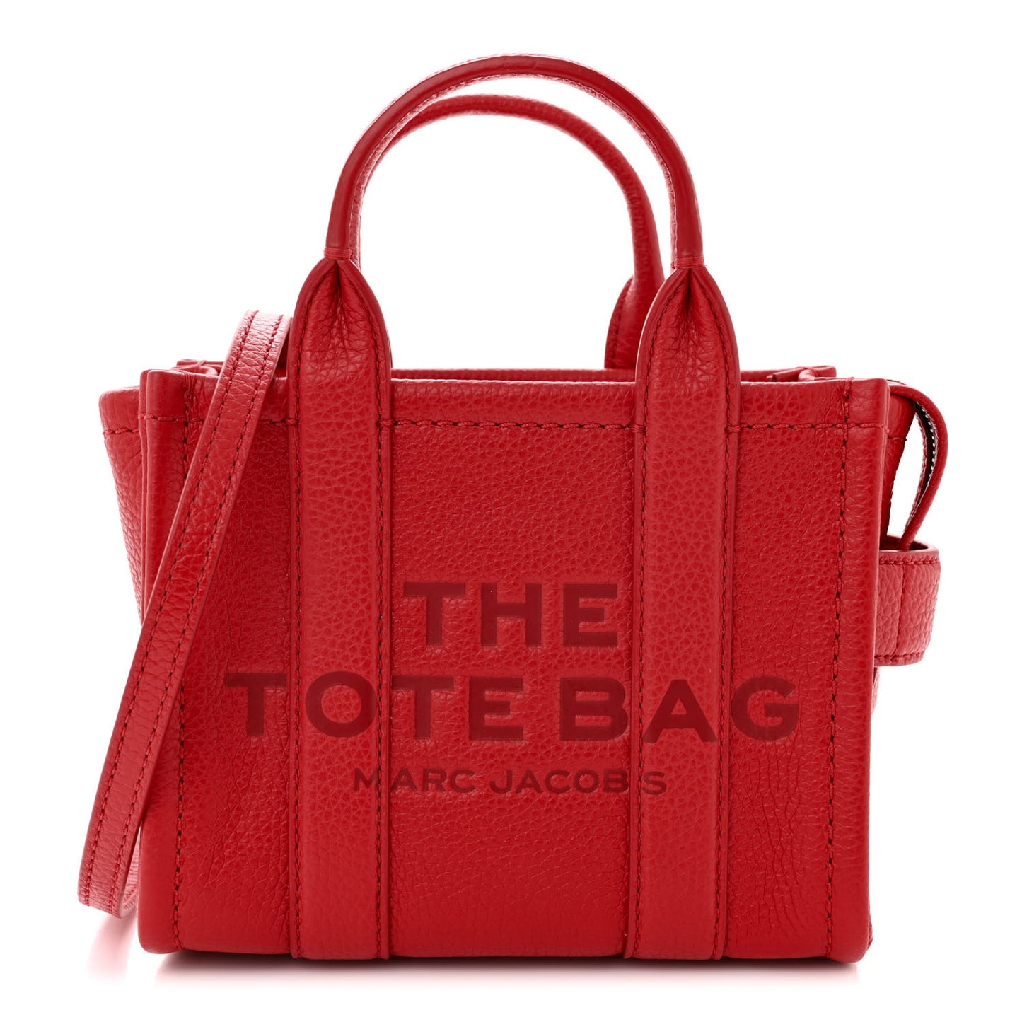 Grained Calfskin Mini The Tote Bag Red