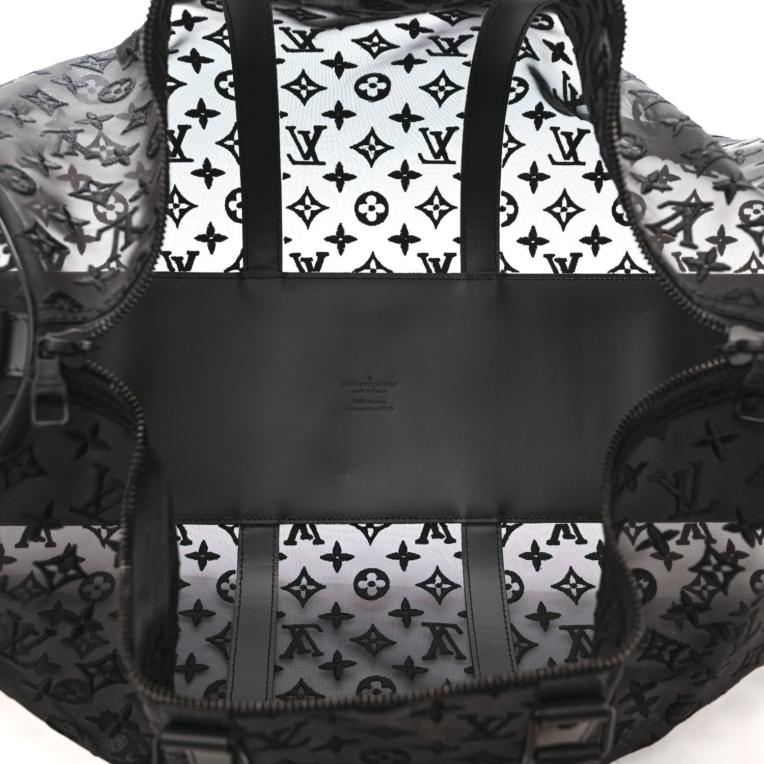 Louis Vuitton Monogram See Through Keepall Bandouliere 50 Black 5 of 11