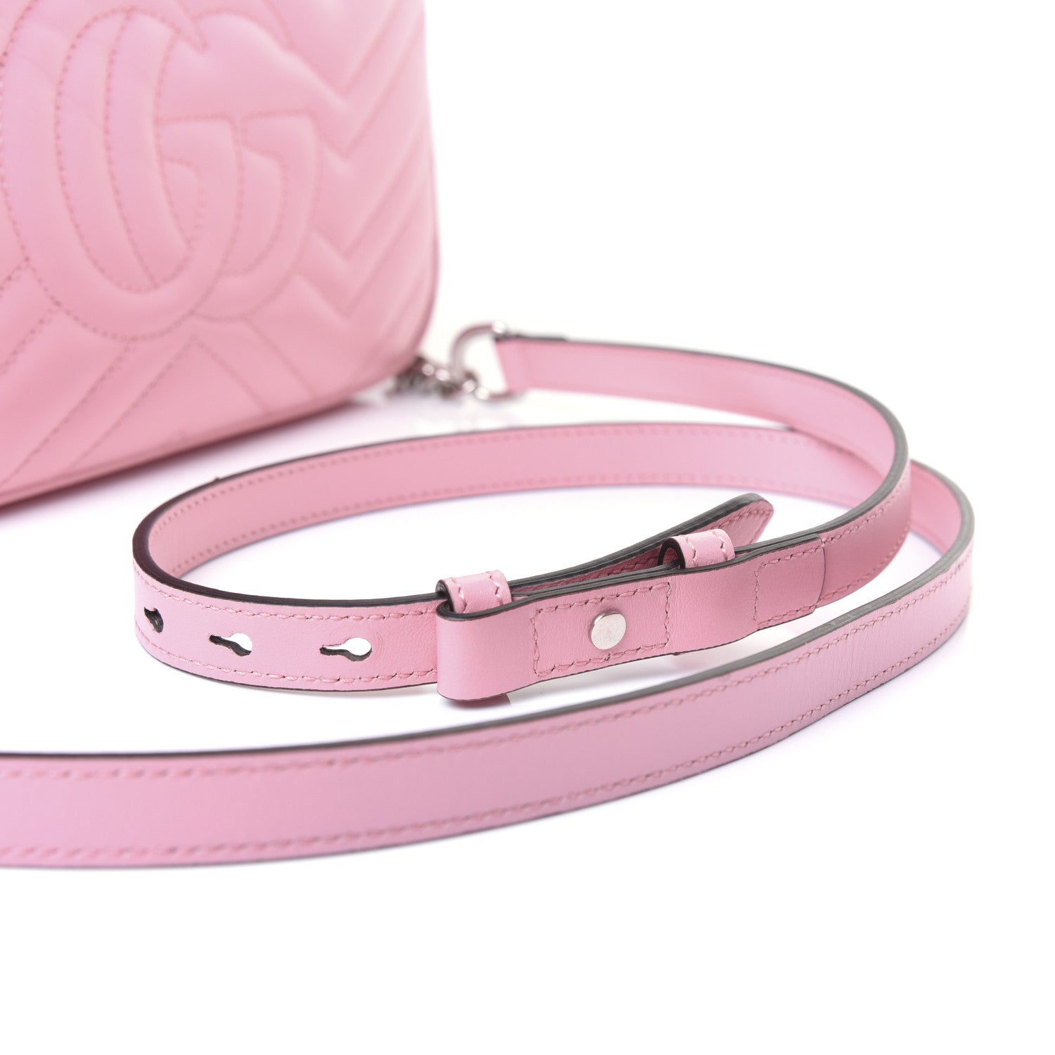 Gucci Calfskin Matelasse Small GG Marmont Chain Shoulder Bag Wild Rose 11 of 11