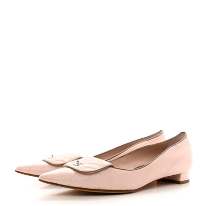 Chanel Lambskin Pointed Toe CC Ballet Flats 40.5 Pink 3 of 8