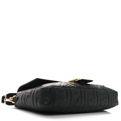 Fendi Nappa FF 1974 Embossed Large Baguette Black 4 of 10