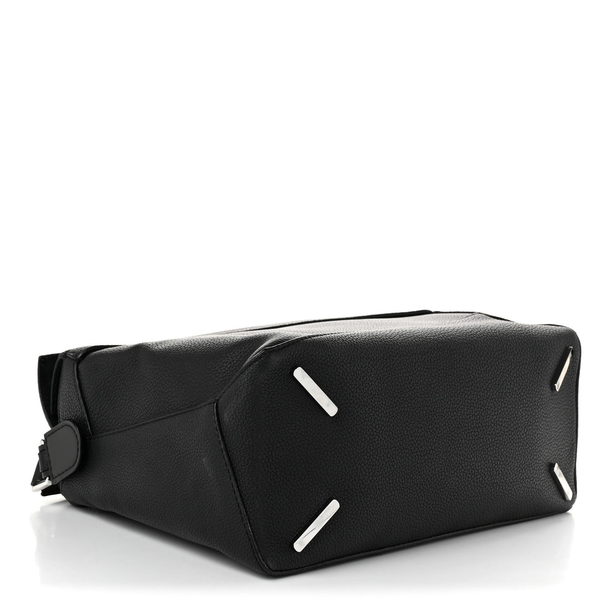 Grained Calfskin Large Puzzle Bag Black