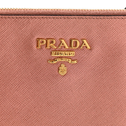 Prada Metallic Saffiano Small Flat Pouch Antico Mordore 7 of 10