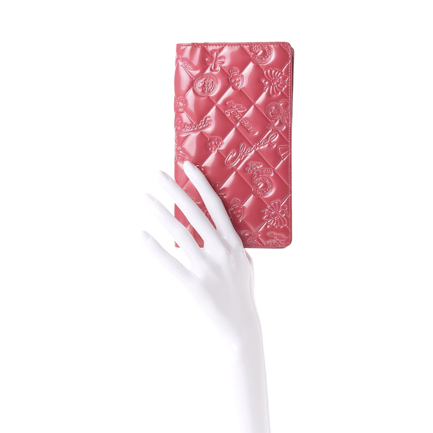 Chanel Patent Calfskin Lucky Symbols Yen Wallet Pink 2 of 7