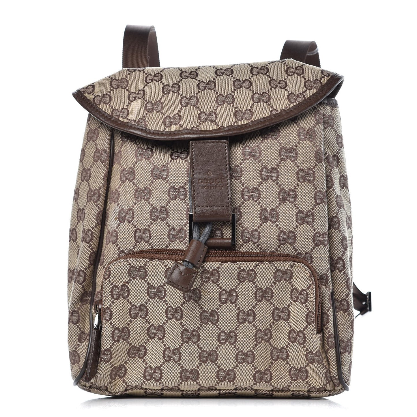 Monogram Flap Backpack Dark Brown
