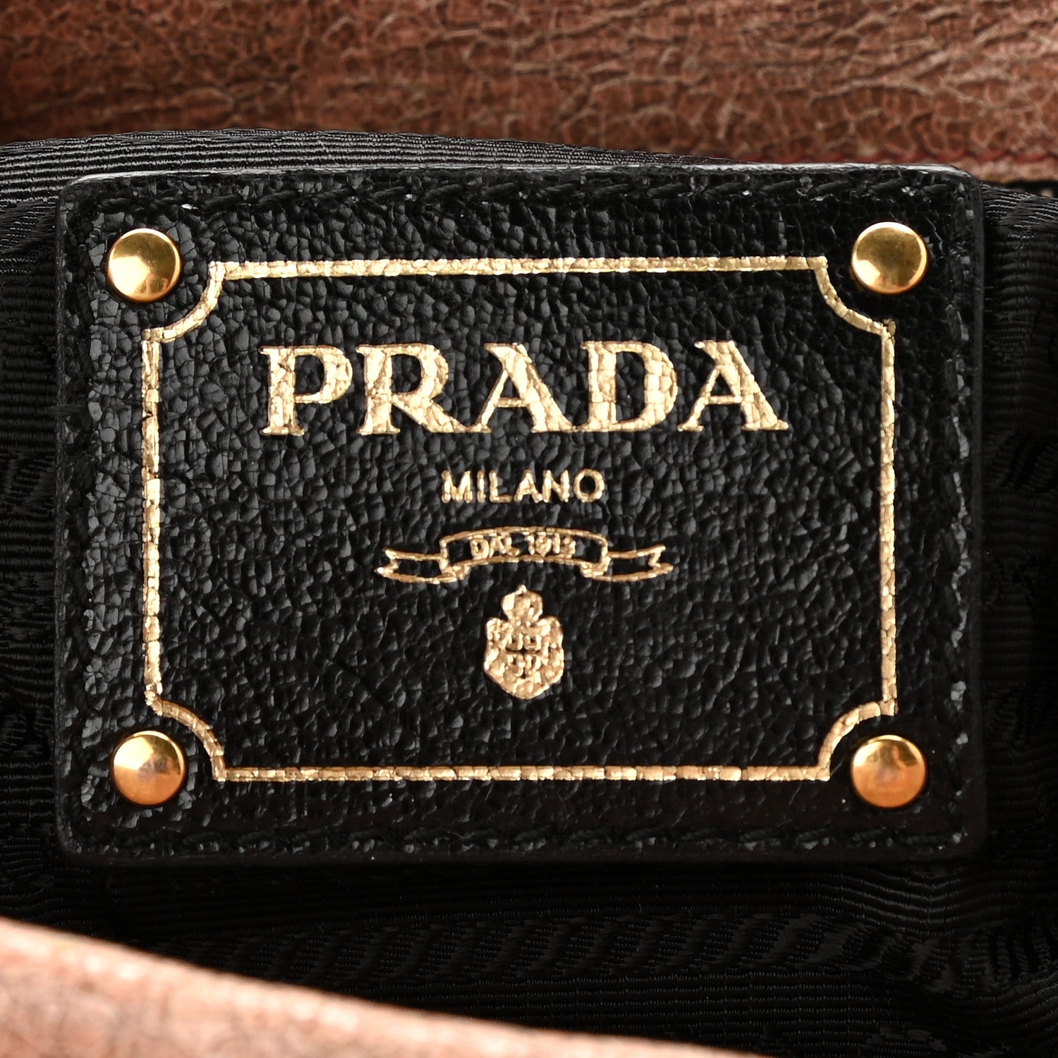 Prada Craquele Studded Shoulder Bag Petalo 6 of 14