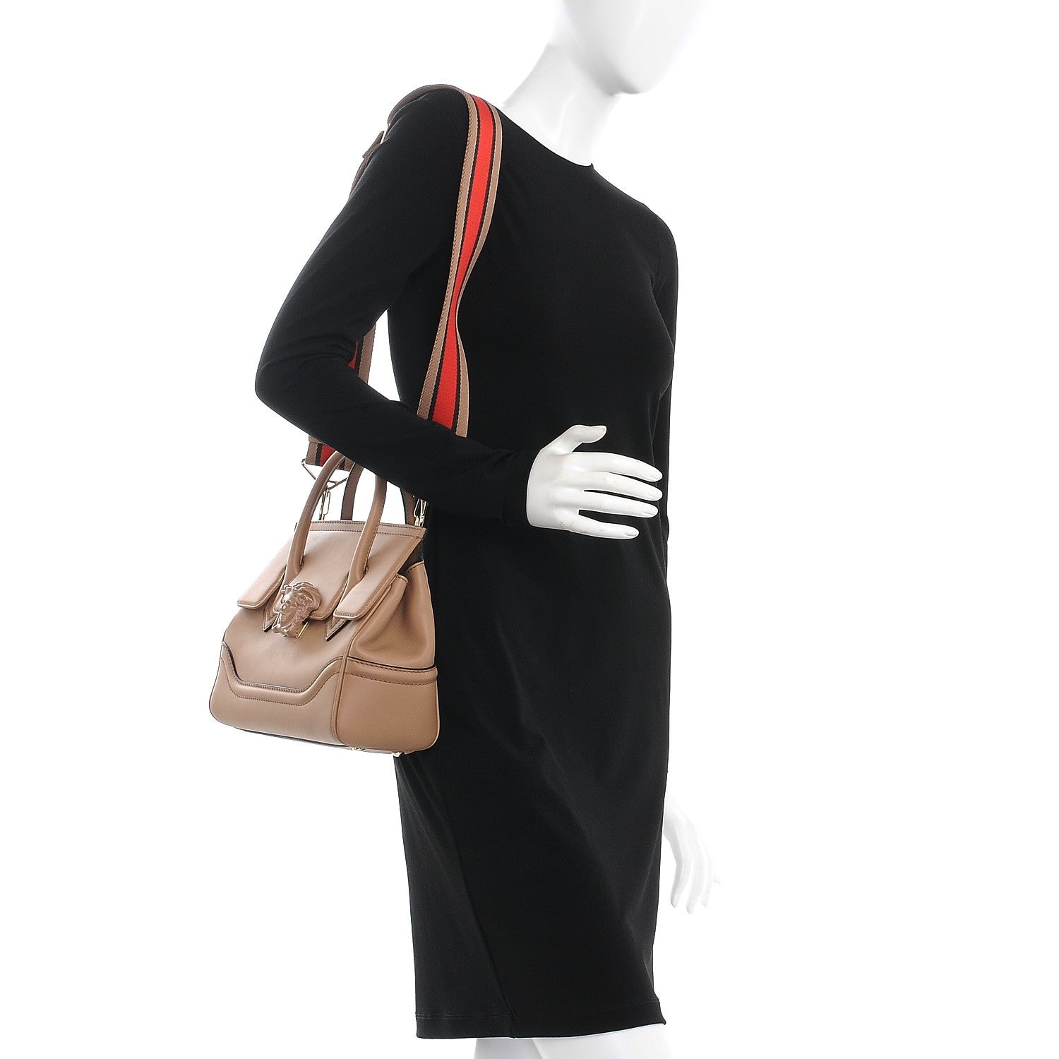 Versace Calfskin Medium Palazzo Empire Bag Neutral 2 of 8