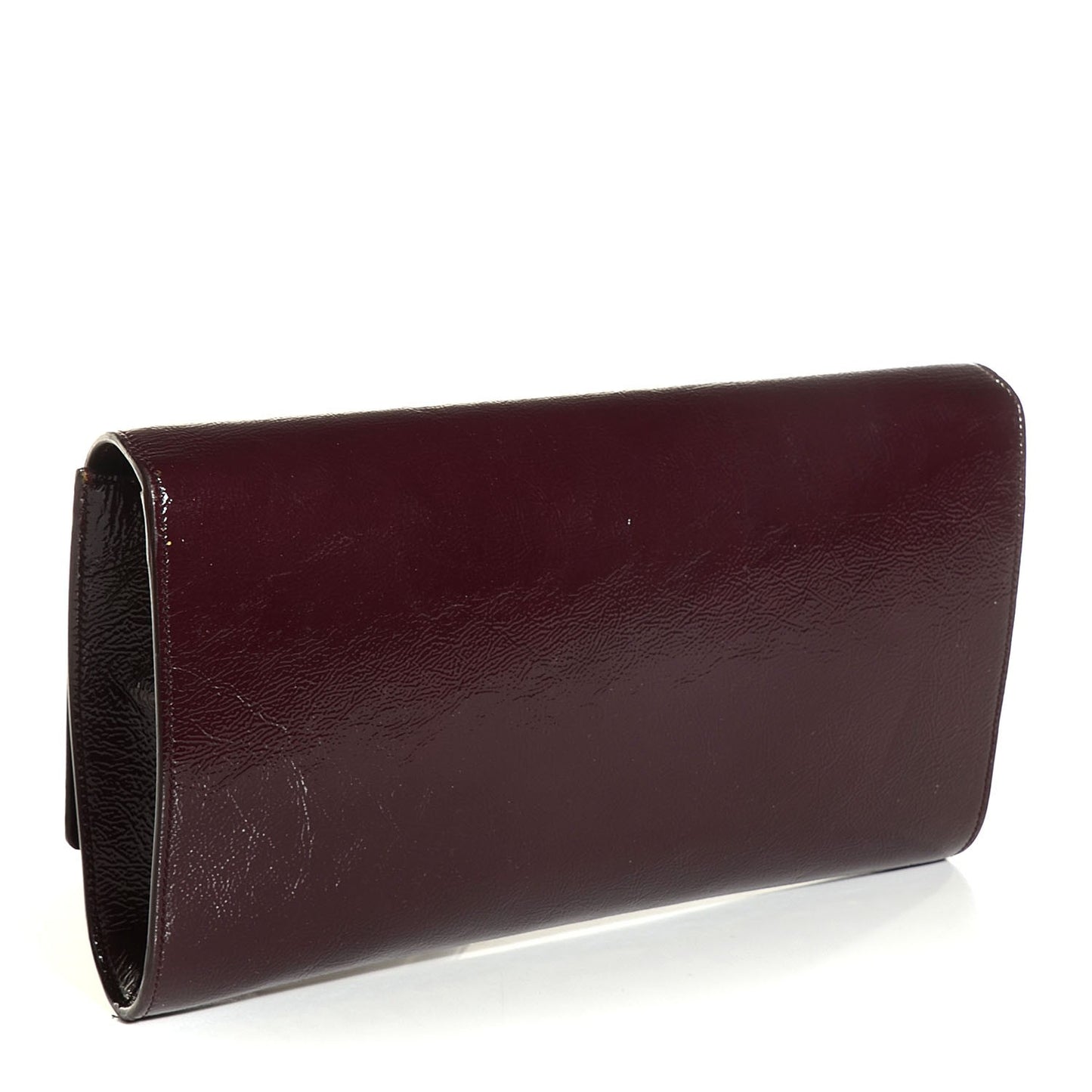 Textured Patent Large Belle De Jour Clutch Violet