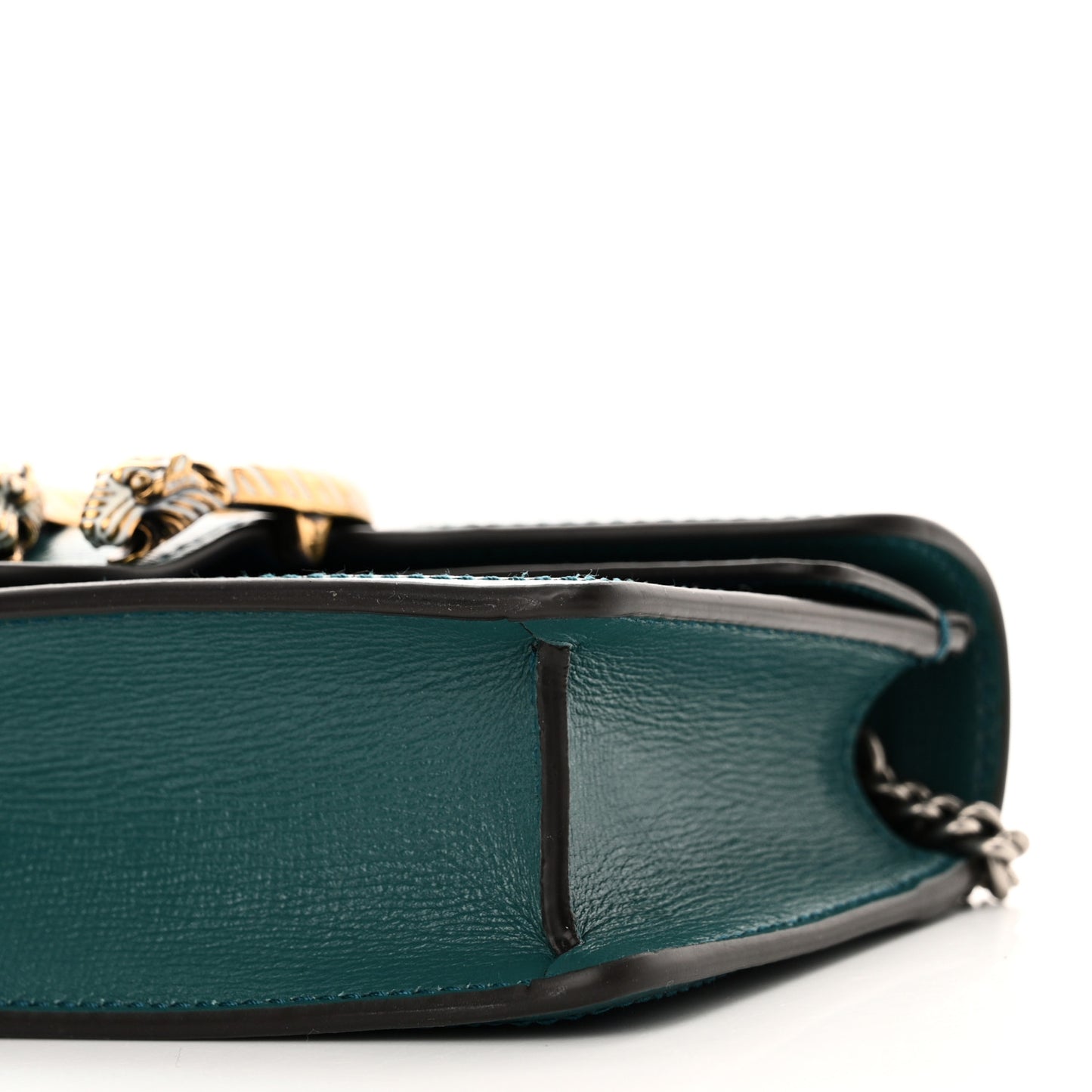 Azalea Calfskin Enamel Super Mini Dionysus Shoulder Bag Imperial Blue Pavone