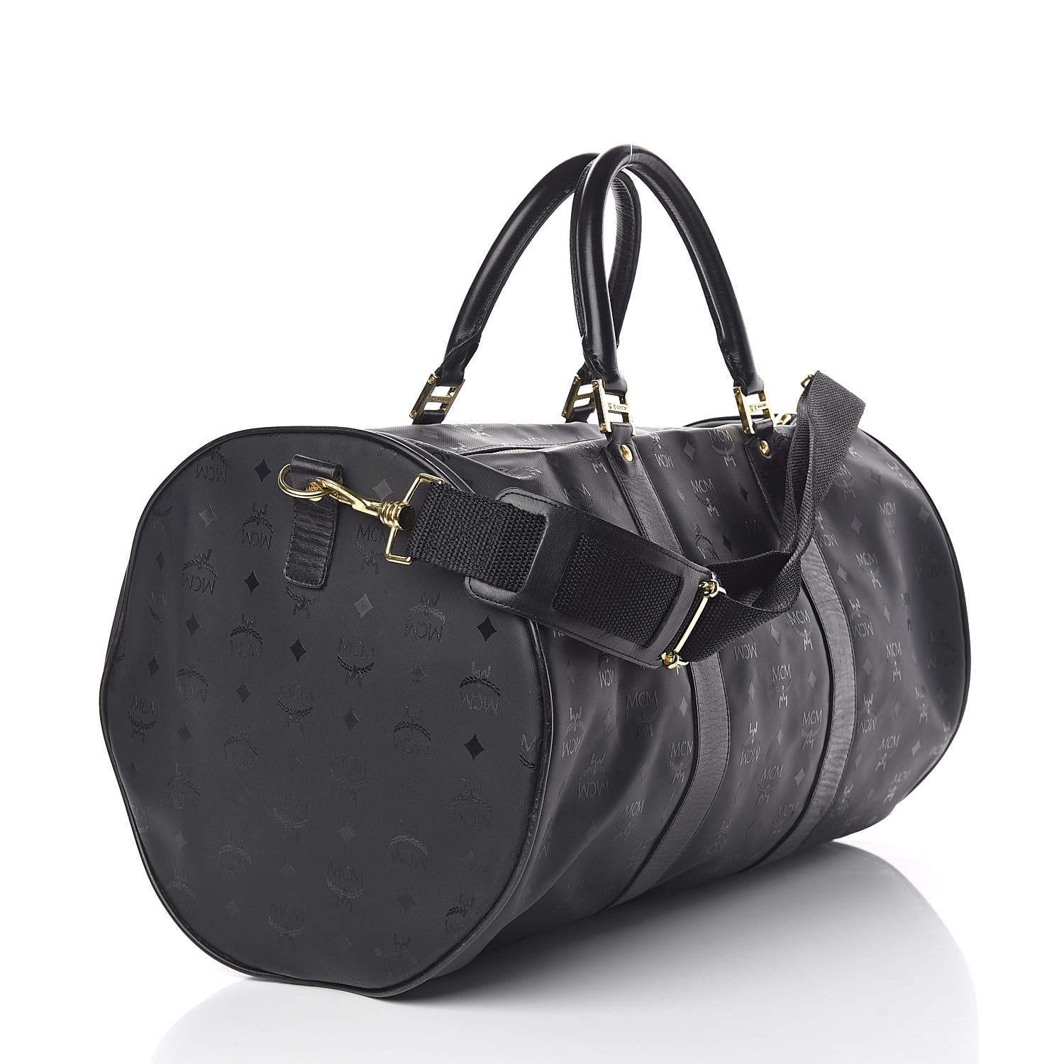 MCM Monogram Coated Canvas Weekender Black 3 of 18