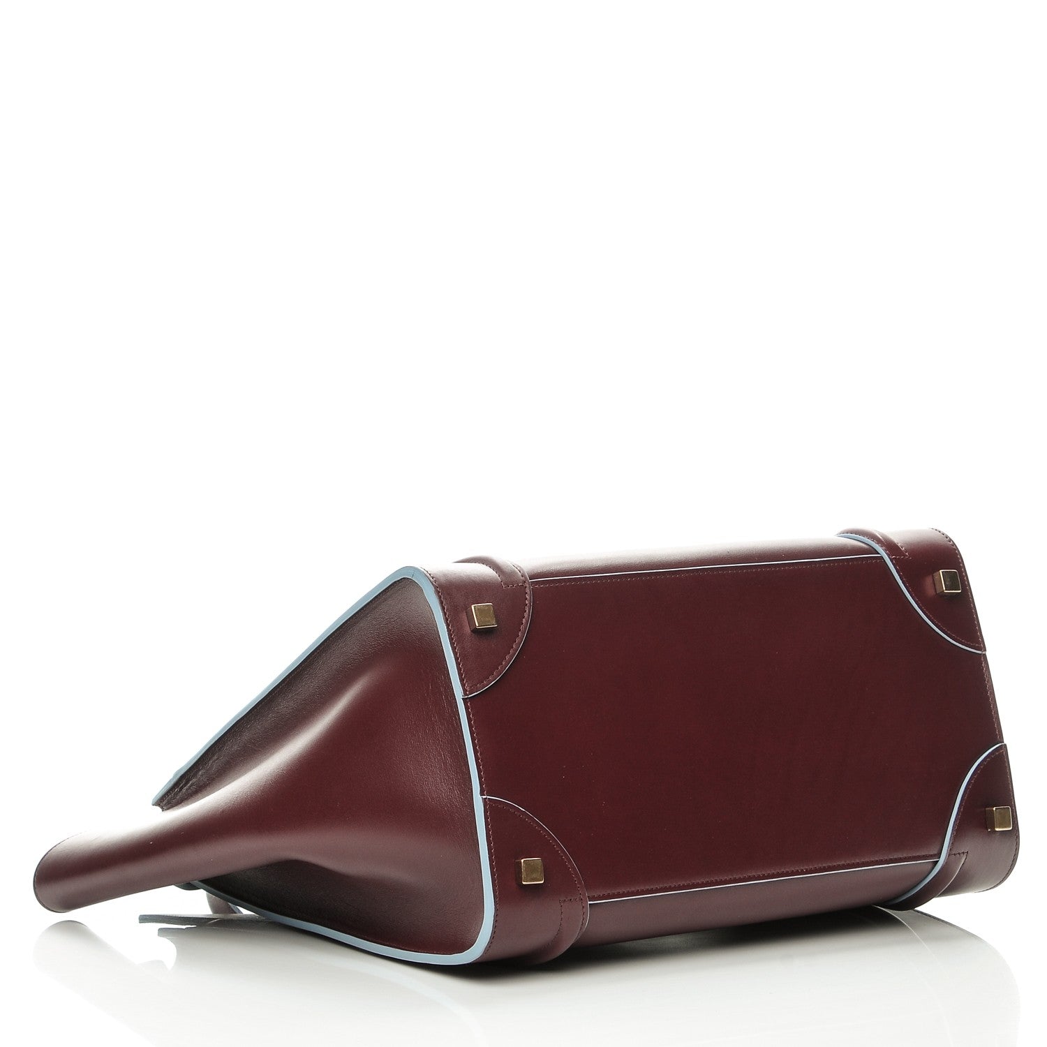 Celine Palmelato Mini Luggage Burgundy Azur Blue 4 of 7