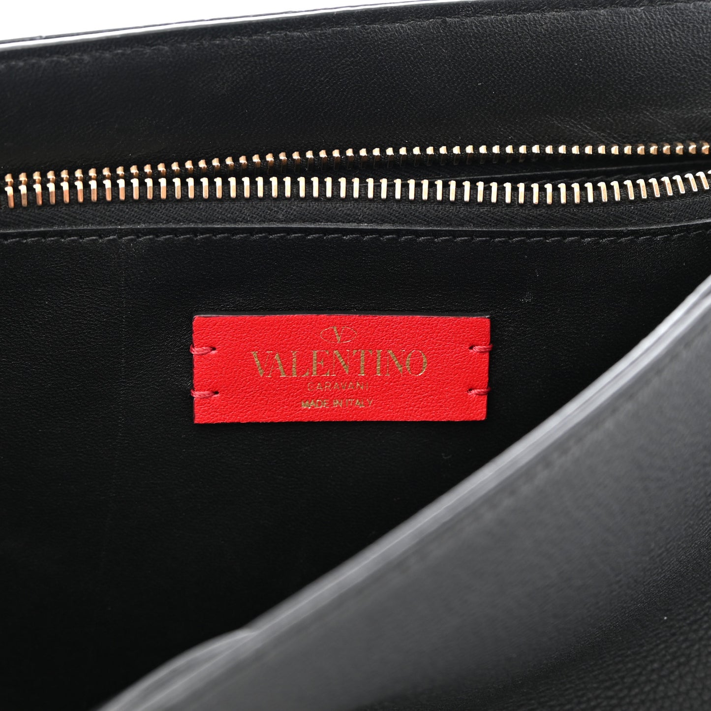 Pebbled Calfskin Large VRing Chain Shoulder Bag Black