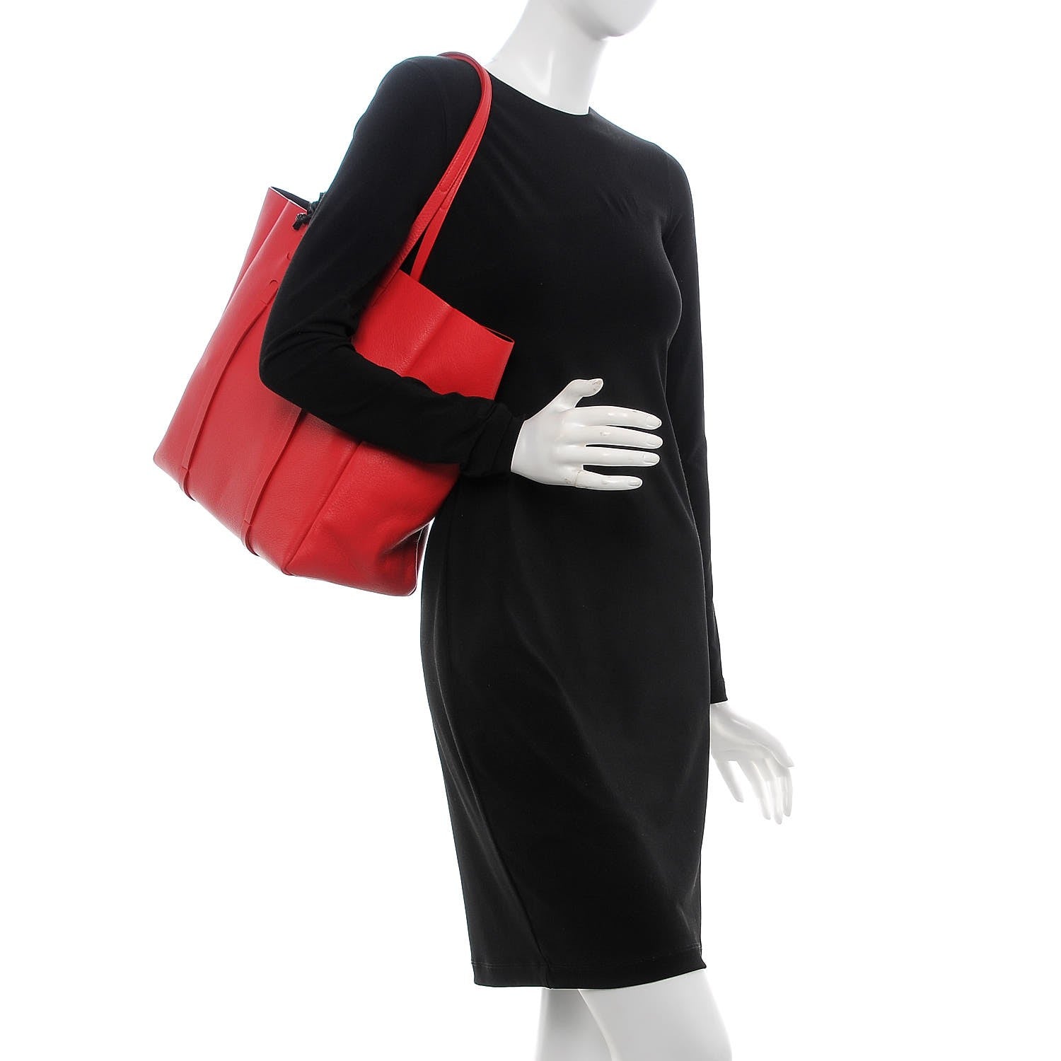 Balenciaga Veau Baltimore Double Sided Small Everyday Tote Rouge Vermeil Black 2 of 9