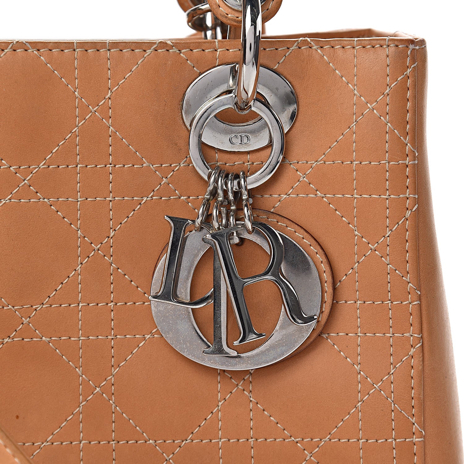 Christian Dior Calfskin Cannage Medium Lady Dior Camel 15 of 24