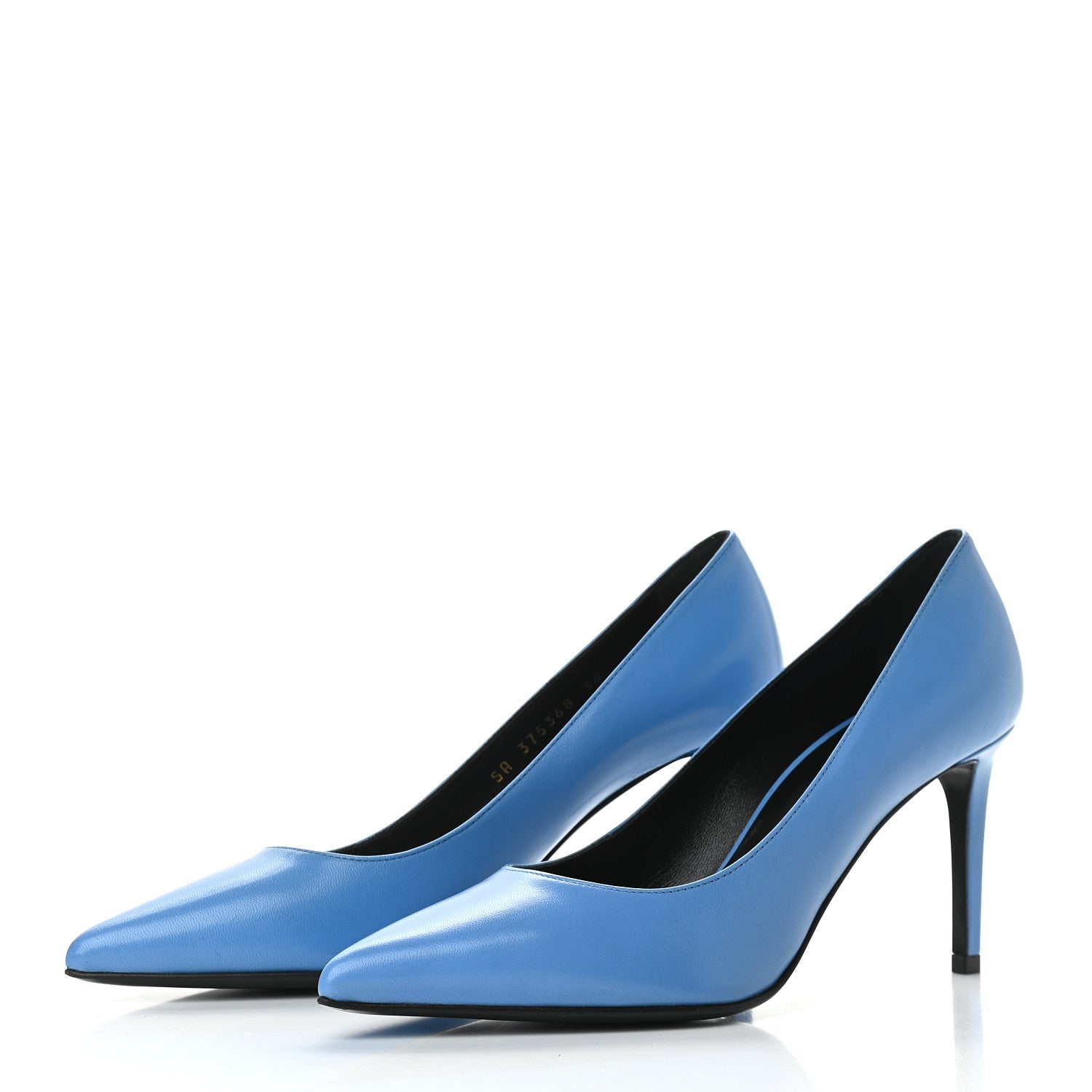Saint Laurent Calfskin Tripon Classic Paris 80 Skinny Pumps 36 Blue 3 of 8