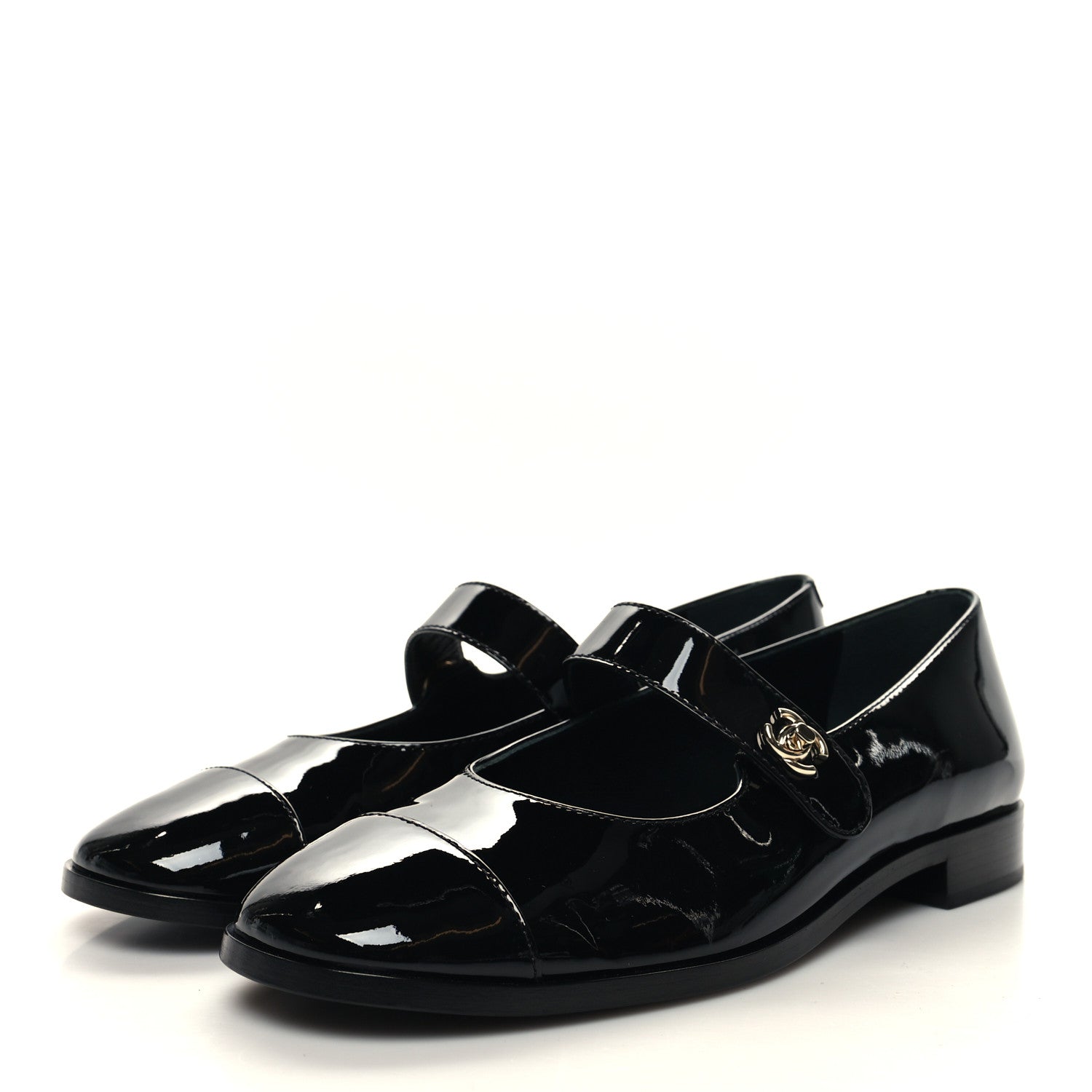 Chanel Patent Calfskin Mary Janes Flats 39 Black 3 of 8