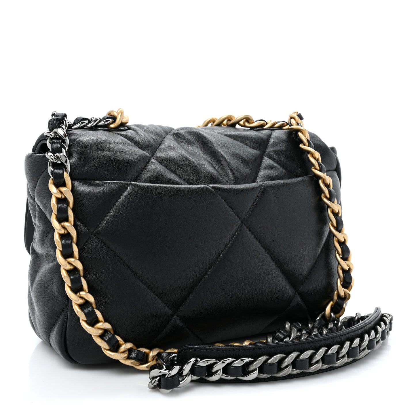 Lambskin Quilted Medium Chanel 19 Flap Black